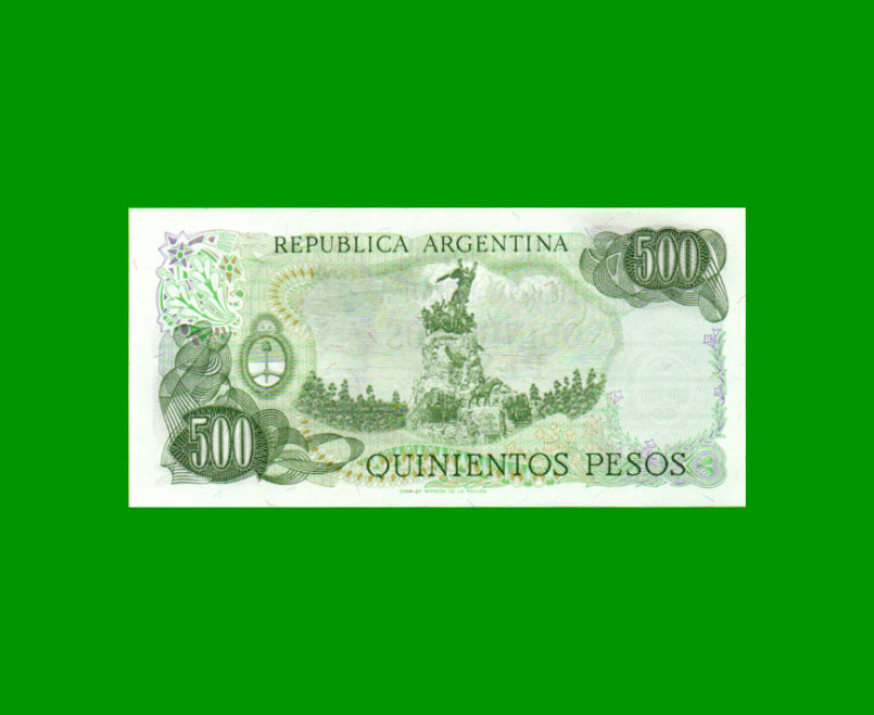 PESOS LEY 18.188 $500,00, BOT 2427, AÑO 1979, ESTADO SIN CIRCULAR.- - Imagen 2