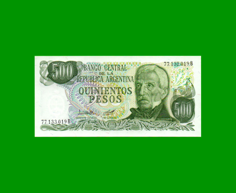 PESOS LEY 18.188 $500,00, BOT 2427, AÑO 1979, ESTADO SIN CIRCULAR.-