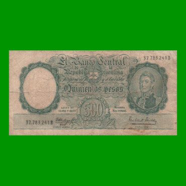 MONEDA NACIONAL $500,00, BOT 2111, AÑO 1963, ESTADO BUENO.-