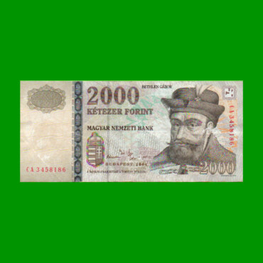 BILLETE DE HUNGRIA 2.000 FORINT, PICK 190c, AÑO 2004, ESTADO MUY BUENO- .-