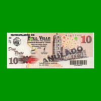 BONO MUNICIPALIDAD DE BELL VILLE $10,00, AÑO 2002/2003, ESTADO SIN CIRCULAR.-