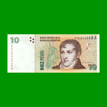 REPOSICION BILLETE CONVERTIBLE SEGUNDO DISEÑO $ 10,00, BOT 3446, ESTADO SIN CIRCULAR .-