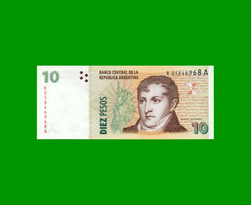 REPOSICION BILLETE CONVERTIBLE SEGUNDO DISEÑO $ 10,00, BOT 3446, ESTADO SIN CIRCULAR .-