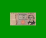 BILLETE DE ITALIA 1.000 LIRAS, PICK 101b, AÑO 1971, ESTADO MUY BUENO- .-