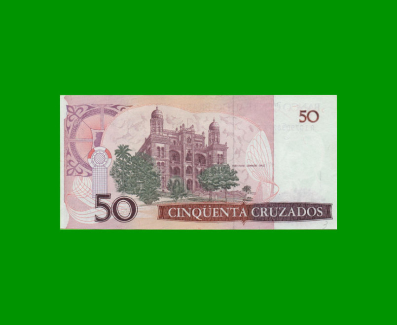 BILLETE DE BRASIL 50 CRUZADOS, PICK 210a, AÑO 1986, ESTADO SIN CIRCULAR.- - Imagen 2