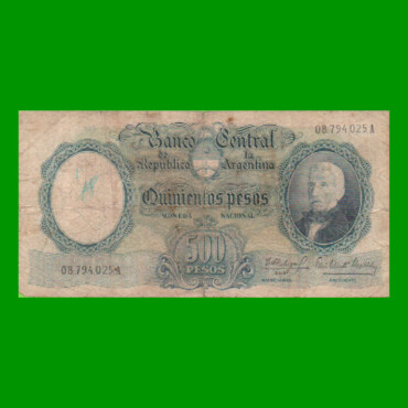 MONEDA NACIONAL $500,00, BOT 2115, AÑO 1965, ESTADO BUENO.-