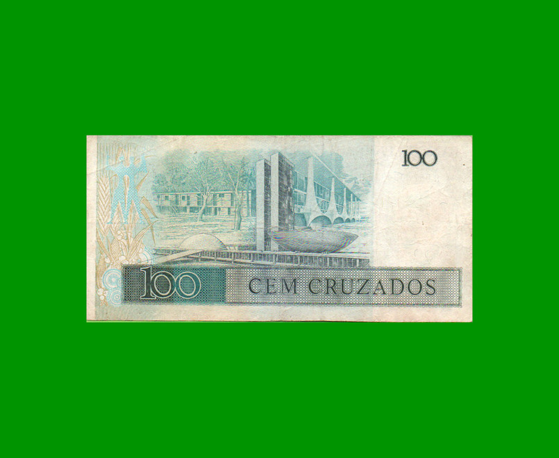 BILLETE DE BRASIL 100 CRUZADOS, PICK 211a, AÑO 1986, ESTADO MUY BUENO- .- - Imagen 2