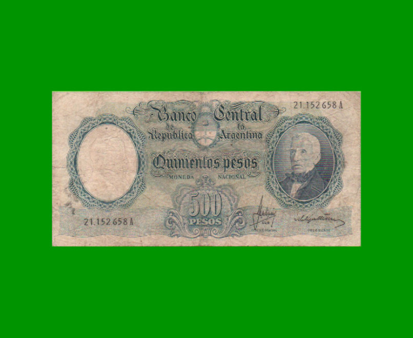 MONEDA NACIONAL $500,00, BOT 2120, AÑO 1966, ESTADO BUENO.-