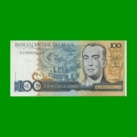 BILLETE DE BRASIL 100 CRUZADOS, PICK 211b, AÑO 1987, ESTADO SIN CIRCULAR.-