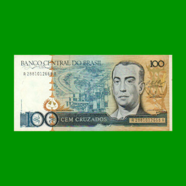 BILLETE DE BRASIL 100 CRUZADOS, PICK 211c, AÑO 1987, ESTADO SIN CIRCULAR.-