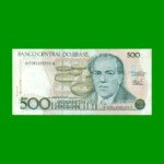 BILLETE DE BRASIL 500 CRUZADOS, PICK 212a, AÑO 1986, ESTADO EXCELENTE.-