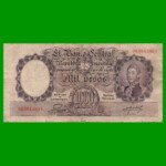 MONEDA NACIONAL $1.000,00, BOT 2134, NUMEROS ROJOS, AÑO 1952, ESTADO BUENO.-