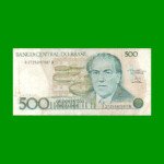 BILLETE DE BRASIL 500 CRUZADOS, PICK 212b, AÑO 1987, ESTADO MUY BUENO- .-
