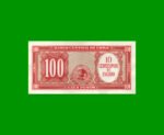 BILLETE DE CHILE $ 100,00 RESELLADO A 10 CENTESIMOS, PICK 127, ESTADO EXCELENTE.- - Imagen 2