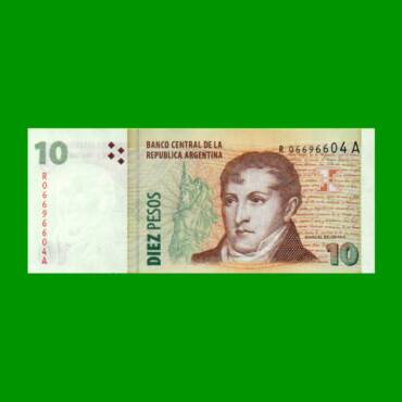 REPOSICION BILLETE CONVERTIBLE SEGUNDO DISEÑO $ 10,00, BOT 3449, ESTADO EXCELENTE .-