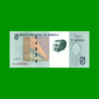 BILLETE DE ANGOLA 5 KWANZAS, PICK 151A, AÑO 2012, ESTADO SIN CIRCULAR.-