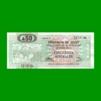 BONO DE JUJUY 50 AUSTRALES, EC 016, AÑO 1988, ESTADO EXCELENTE+ .-