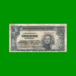 BILLETE DE URUGUAY $5,00, PICK 36b, SERIE C, ESTADO BUENO.-