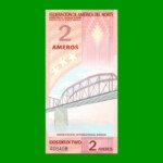 BILLETE DE LA FEDERACION DE AMERICA DEL NORTE 2 AMEROS, POLYMERO FANTASIA, AÑO 2011, ESTADO SIN CIRCULAR.-