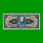 BILLETE DE BRASIL 2 CRUZEIROS, PICK 151b, AÑO 1958, ESTADO MUY BUENO- .-