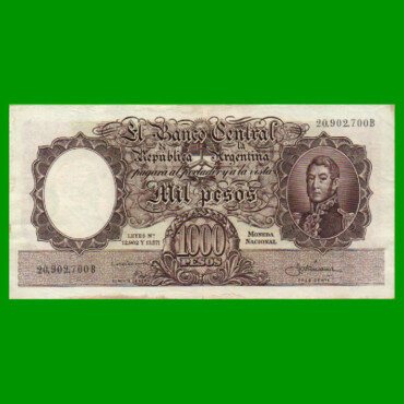 MONEDA NACIONAL $1.000,00, BOT 2143, AÑO 1958, ESTADO MUY BUENO+ .-