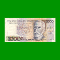 BILLETE DE BRASIL 1.000 CRUZADOS, PICK 213b, AÑO 1988, ESTADO MUY BUENO.-