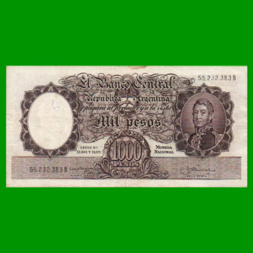 MONEDA NACIONAL $1.000,00, BOT 2144b, AÑO 1959, ESTADO MUY BUENO+ .-