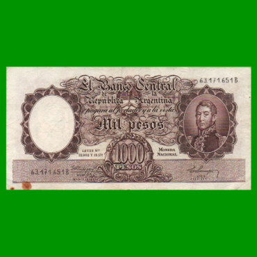 MONEDA NACIONAL $1.000,00, BOT 2147, AÑO 1960, ESTADO MUY BUENO.-