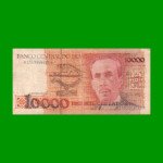 BILLETE DE BRASIL 10.000 CRUZADOS, PICK 215, AÑO 1988, ESTADO BUENO.-