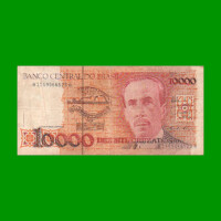 BILLETE DE BRASIL 10.000 CRUZADOS, PICK 215, AÑO 1988, ESTADO BUENO.-