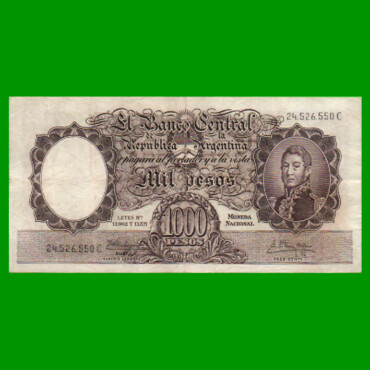 MONEDA NACIONAL $1.000,00, BOT 2154, AÑO 1962, ESTADO MUY BUENO.-