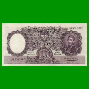 MONEDA NACIONAL $1.000,00, BOT 2159, AÑO 1965, ESTADO MUY BUENO+ .-