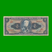 BILLETE DE BRASIL 2 CRUZEIROS, PICK 151b, AÑO 1958, ESTADO MUY BUENO+ .-