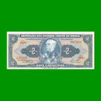 BILLETE DE BRASIL 2 CRUZEIROS, PICK 151b, AÑO 1958, ESTADO EXCELENTE+ .-