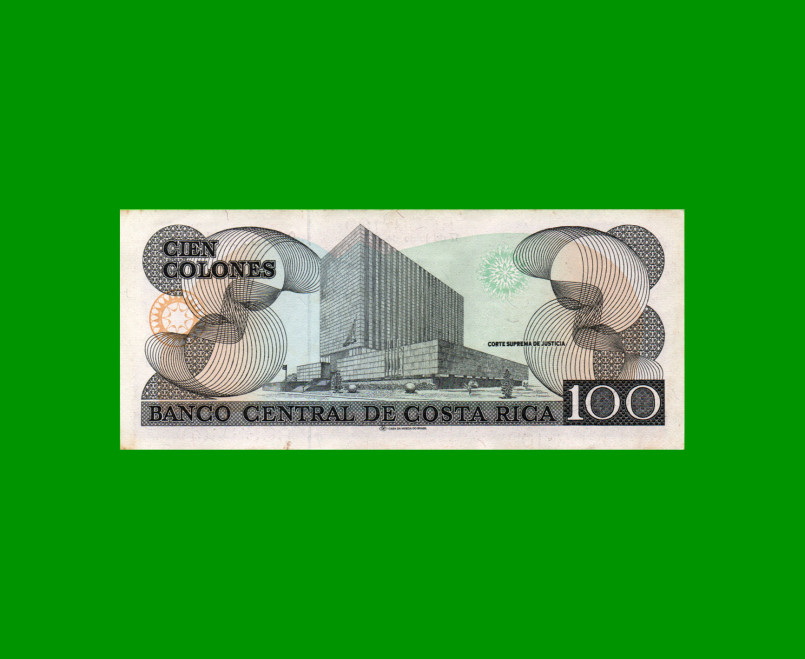 BILLETE DE COSTA RICA 100 COLONES, PICK 258, AÑO 1992, ESTADO EXCELENTE+ .- - Imagen 2