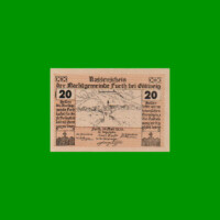 BILLETE DE AUSTRIA NOTGELD CIUDAD DE FURTH 20 HELLER, ESTADO EXCELENTE+ .-