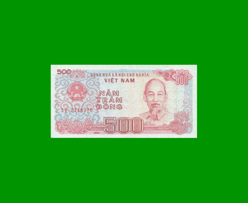 BILLETE DE VIETNAM 500 DONG, PICK 101, AÑO 1988, ESTADO SIN CIRCULAR.-