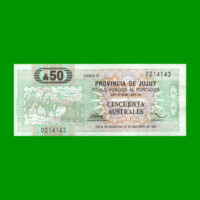 BONO DE JUJUY 50 AUSTRALES, EC 016, AÑO 1988, ESTADO SIN CIRCULAR.-