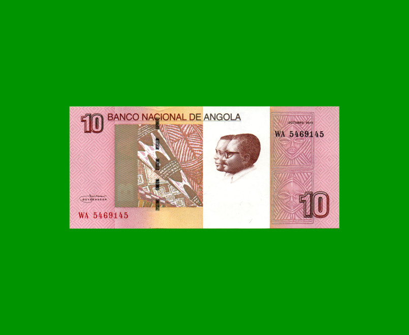 BILLETE DE ANGOLA 10 KWANZAS, PICK 151B, AÑO 2012, ESTADO SIN CIRCULAR.-