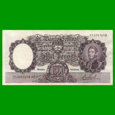 MONEDA NACIONAL $1.000,00, BOT 2166, AÑO 1967, ESTADO MUY BUENO.-