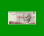 BILLETE DE BRASIL 50 CRUZADOS NOVOS, PICK 219a, AÑO 1989, ESTADO MUY BUENO+ .-