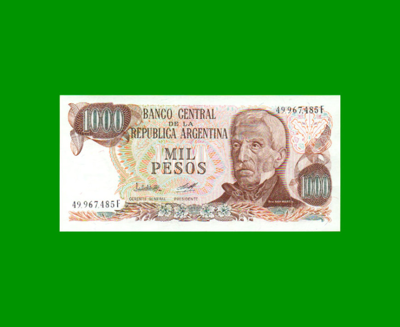 PESOS LEY 18.188 $1.000,00, BOT 2450c, AÑO 1980, ESTADO SIN CIRCULAR.-