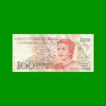 BILLETE DE BRASIL 100 CRUZADOS NOVOS, PICK 220a, AÑO 1989, ESTADO MUY BUENO.-