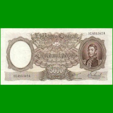 MONEDA NACIONAL $5.000,00, BOT 2181, AÑO 1967, ESTADO EXCELENTE- .-