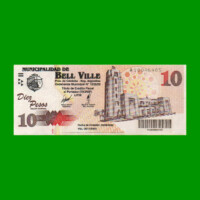 BONO MUNICIPALIDAD DE BELL VILLE $10,00, AÑO 2002/2003, ESTADO EXCELENTE- .-