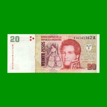 REPOSICION BILLETE CONVERTIBLE SEGUNDO DISEÑO $ 20,00, BOT 3522, ESTADO SIN CIRCULAR.-