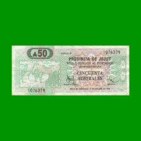 BONO DE JUJUY 50 AUSTRALES, EC 017, AÑO 1988, ESTADO MUY BUENO.-