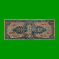 BILLETE DE BRASIL 1.000 CRUZEIROS, PICK 156e, AÑO 1959, ESTADO BUENO.-