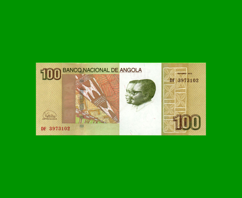 BILLETE DE ANGOLA 100 KWANZAS, PICK 153, AÑO 2012, ESTADO SIN CIRCULAR.-