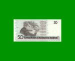 BILLETE DE BRASIL 50 CRUZADOS NOVOS RESELLADO 50 CRUZEIROS, PICK 223, AÑO 1990, ESTADO SIN CIRCULAR.- - Imagen 2